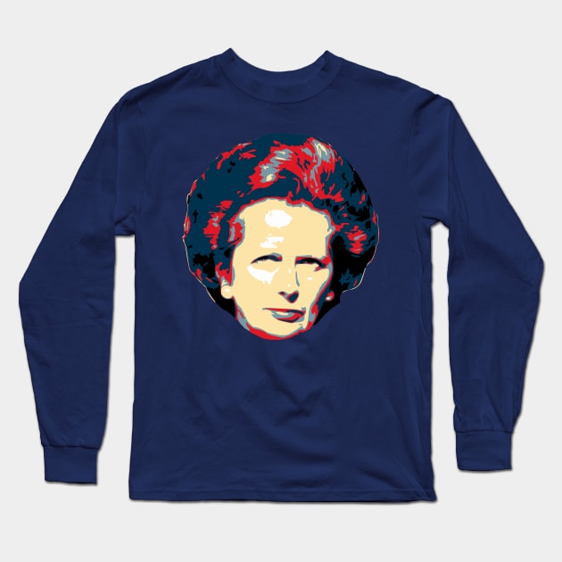 Margaret Thatcher Pop Art Long Sleeve T-Shirt by Nerd_art